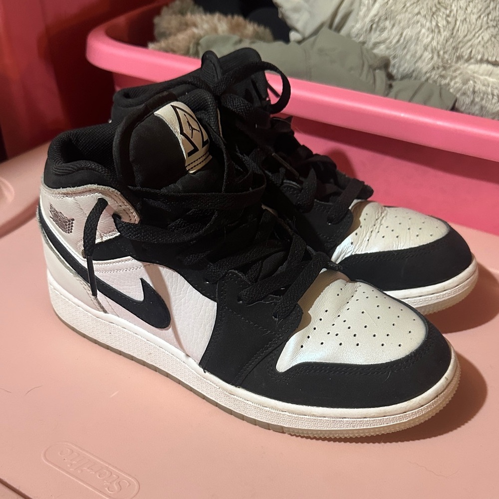 Black and White High-Top Sneakers